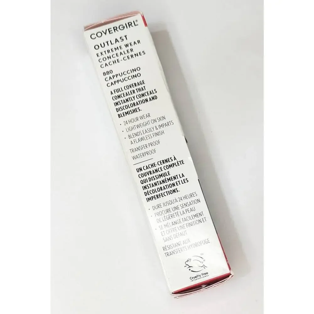 COVERGIRL Outlast Extreme Wear Concealer, Cappuccino 880, 24HR Full‎ Coverage